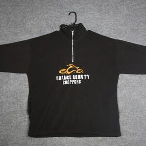 Orange County Choppers Fleece Pullover Mens XL Black Motorcycle Embroidery